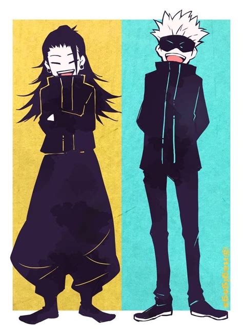 Two Anime Characters Are Standing Side By Side One Is Wearing Black