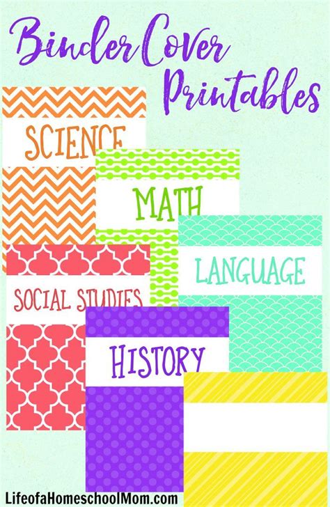 The Back To School Binder Cover Printables Are Shown With Text Overlay