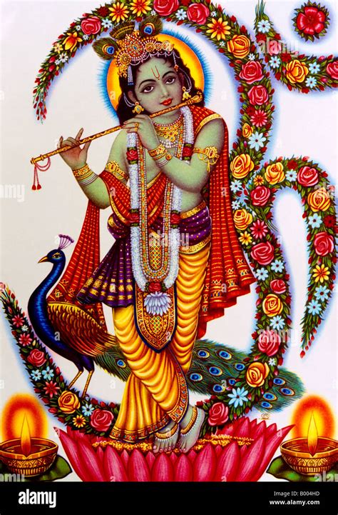 Krishna Playing Flute Hindu God Stock Photo 17213993 Alamy