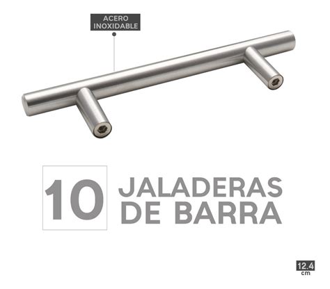 Jaladera De Barra En Acero Inoxidable Hueca 12 4cm 10 Piezas