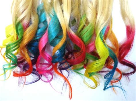 Rainbow Dip Dyed Extensionsi Want The Bottoms Of My Hair