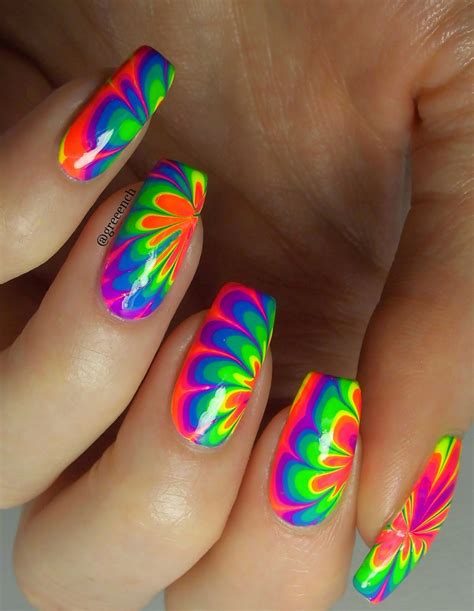 Tie Dye Nails Glow Nails Nails For Kids