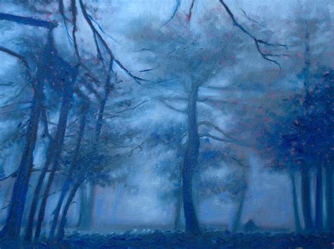 Hidden Paths Misty Wood Art Painting By Laurel Moore