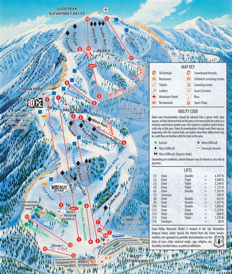 Snow Valley Ski Club Piste Map Trail Map