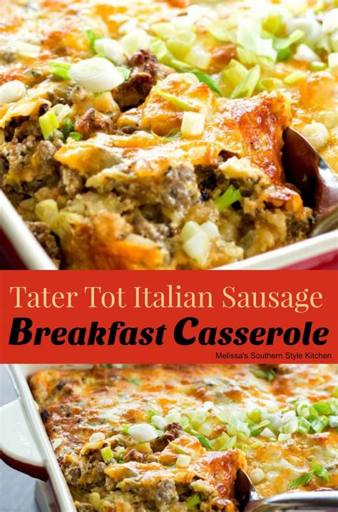 Tater Tot Italian Sausage Breakfast Casserole