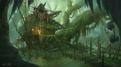 Artstation Witchs House In A Swamp