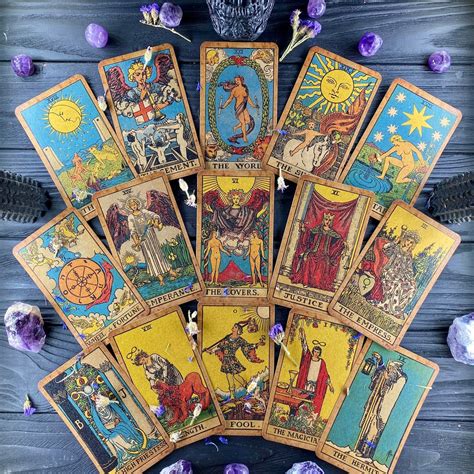 Tarot Deck Cards Vintage Rider Waite In Color Professional Etsy