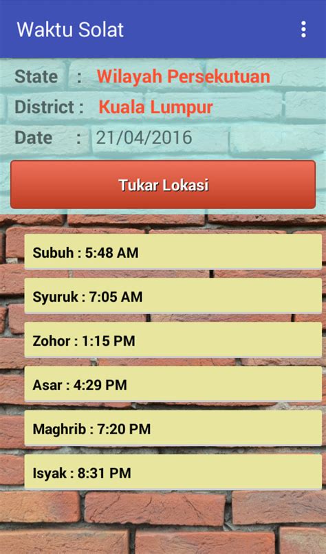 Telah masuk waktu solat fardhu asar (16:22) bagi kawasan wp kuala lumpur & yg sewaktu dengannya #waktusolat. Waktu Solat - Android Apps on Google Play