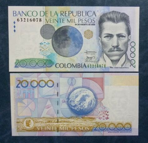 Colombia Billete 20000 Pesos Pick 454 Unc 2009 Argcollectibles