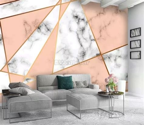 Gray Pink Marble Pattern Wallpaper Mural Wallmur