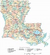 Louisiana Digital Vector Map with Counties, Major Cities, Roads, Rivers ...