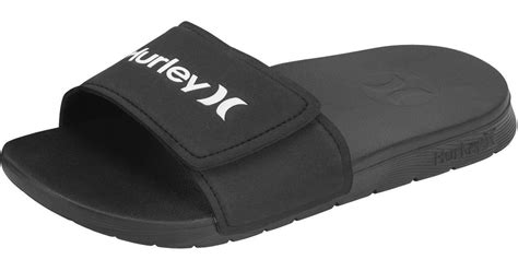 Hurley Peak Velcro Slide Sandal In Blackwhite Black For Men Lyst