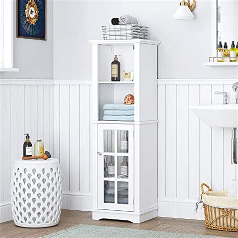 Bathroom Storage Cabinet With Glass Doors For Sale Picclick