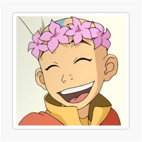 Aang X Flower Crown Sticker For Sale By Sstickersbyari Redbubble