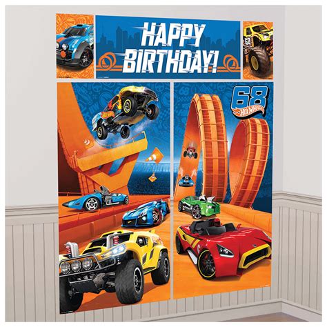 Hot Wheels Birthday Scene Setter with Props, 1 Count | Party Expert