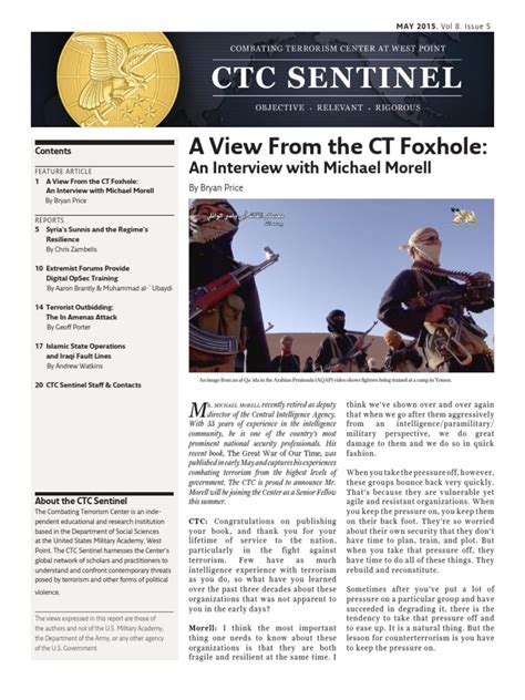 A View From The Ct Foxhole An Interview With Michael Morell Pdf