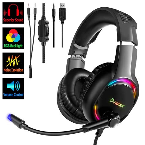 Insten 35mm Gaming Headset With Mic For Ps4 Ps5 Xbox Series Xs