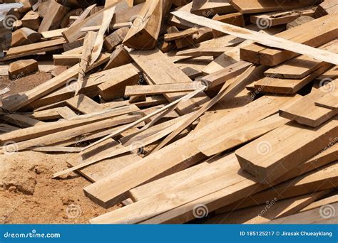 Large Stack Of Wood Planks Teak Wood Stock Image Image Of Chain