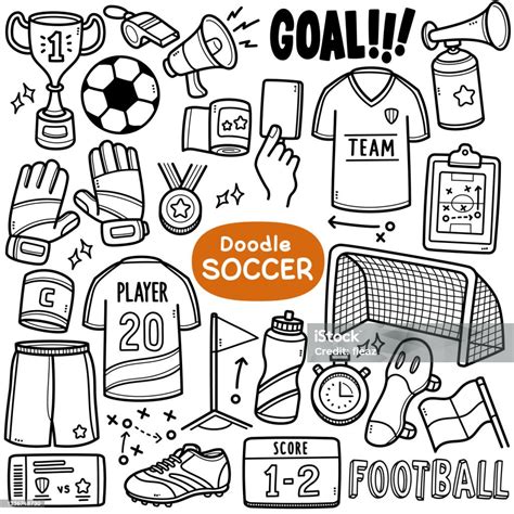 Soccer Doodle Illustration Stock Illustration Download Image Now