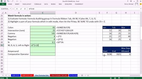 Highline Excel 2013 Class Video 03 How Formulas Calculate Order Of