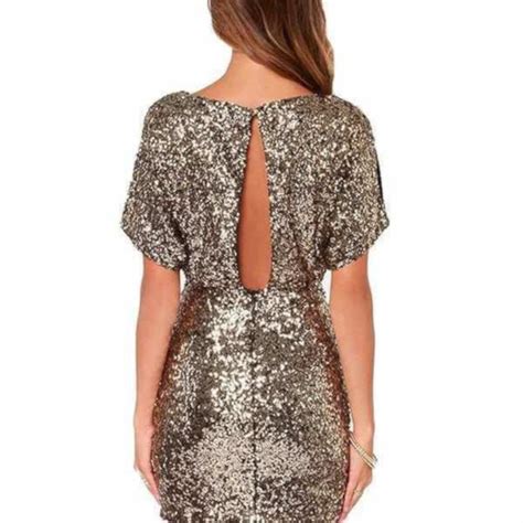 Gold Sequin New Years Eve Party Dress Womens Dresses Edgy Couture