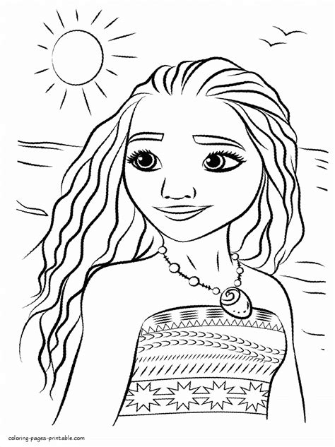 Disney Moana Printable Coloring Pages Girls