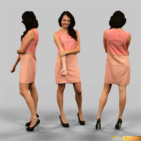 Girl In Pink Dress 3d Model All Free 3d Models Library
