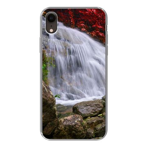 Muchowow Handyhülle Wasserfall Felsen Wasser Herbst Handyhülle Apple Iphone Xr