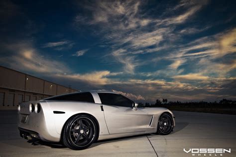 Sick Vette Lowered Silver C6 On The New Vossen Vvs 087