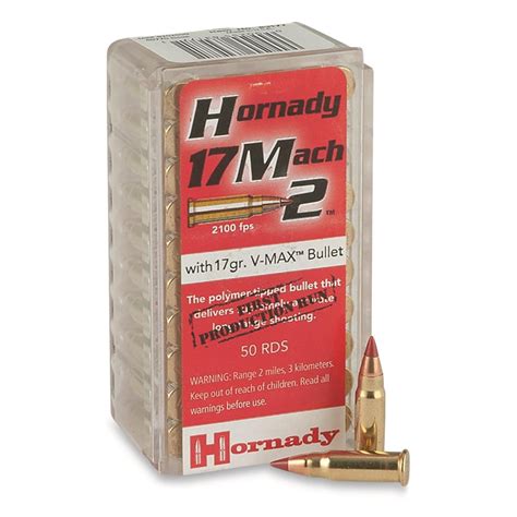 Hornady 17 Mach 2 Polymer Tipped V Max Hm2 17 Grain 500 Rounds