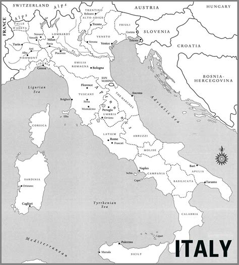 Lista 99 Foto Mapa De Italia Blanco Y Negro Con Nombres Actualizar