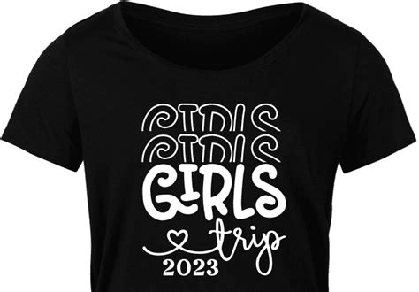 Girls Trip 2023 Echo Stacked Text Traveler Girls Tshirt Design Free