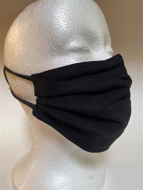 Black Cloth Face Mask Ready To Ship Reversible Black Cotton Etsy