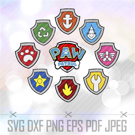 Svg Paw Patrol Logo Badges Shields Layered Cut Files Cricut Designs