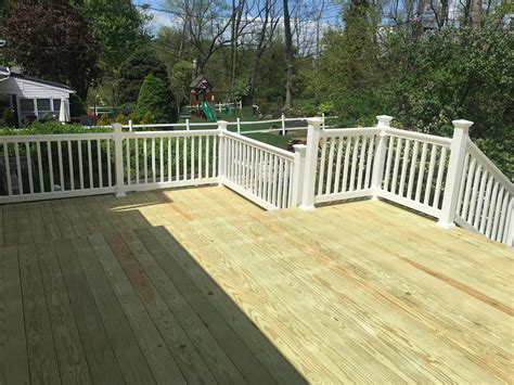 Certainteed kingston vinyl railing system has classic wood styling with a durable. Pressure Treated Deck with Vinyl Railing