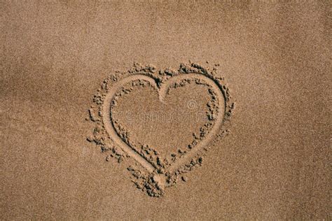 Heart Drawn In The Sand Beach Background With Heart Drawing Heart