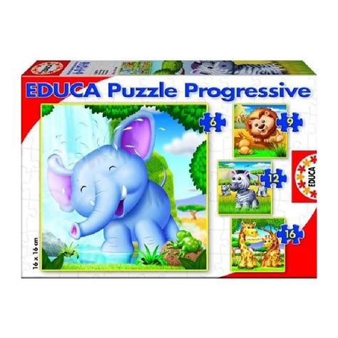 Acheter 4 Puzzles Progressifs Animaux Sauvages Pour Les Petits