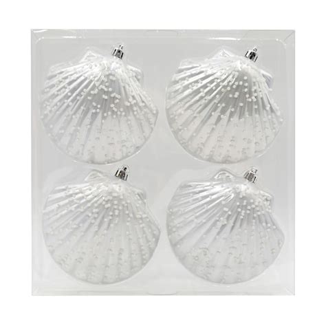 Ty Pennington 4 Count Pearl Shatterproof Shell Ornaments 5
