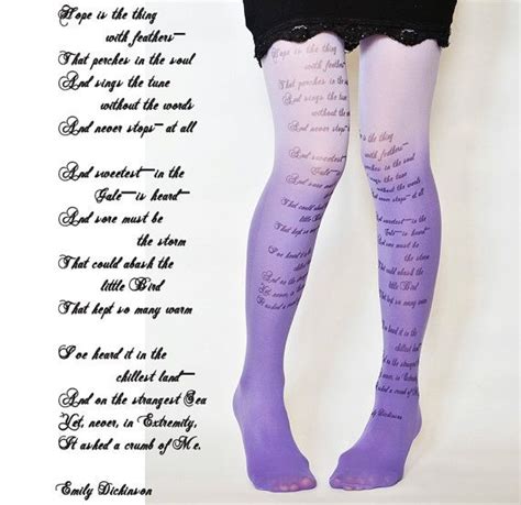Ombre Tights EMILY DICKINSON Hope Poem Printed Tights Poetry Fashion Tights Literary
