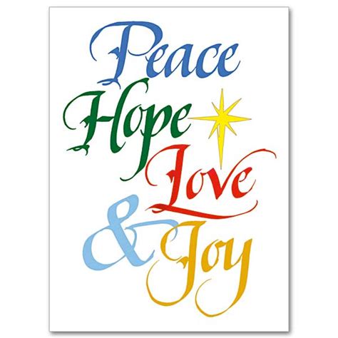 Peace Hope Love Joy Christmas Spirit Card
