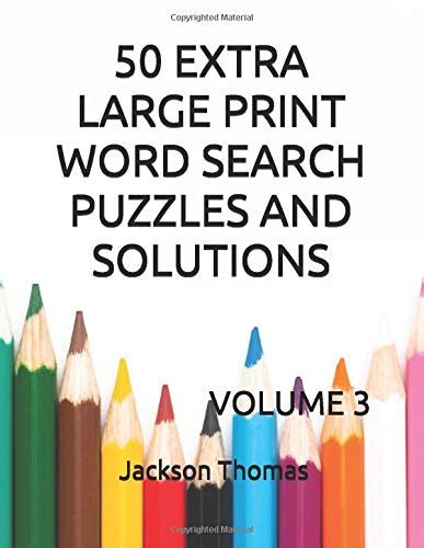 50 Extra Large Print Word Search Puzzles And Solutions Vol 3 By
