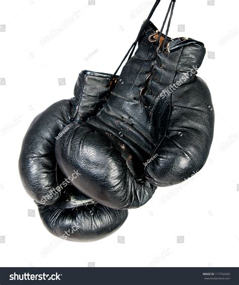 Black Boxing Gloves Isolated On White Background Stock Photo 117742420