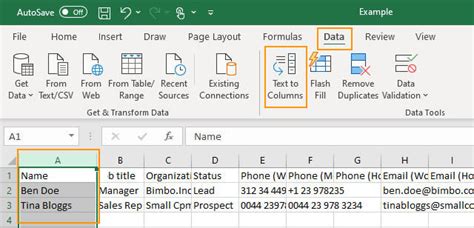 How To Split Data Into Two Columns In Excel To Prepare For OnePageCRM