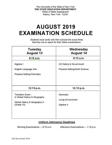 August 2019 Regents Exam Utica Academy Of Science Charter School