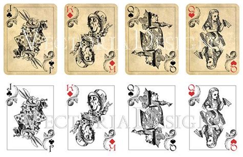 Printable Alice In Wonderland Playing Cards Wall Art Printable Etsy