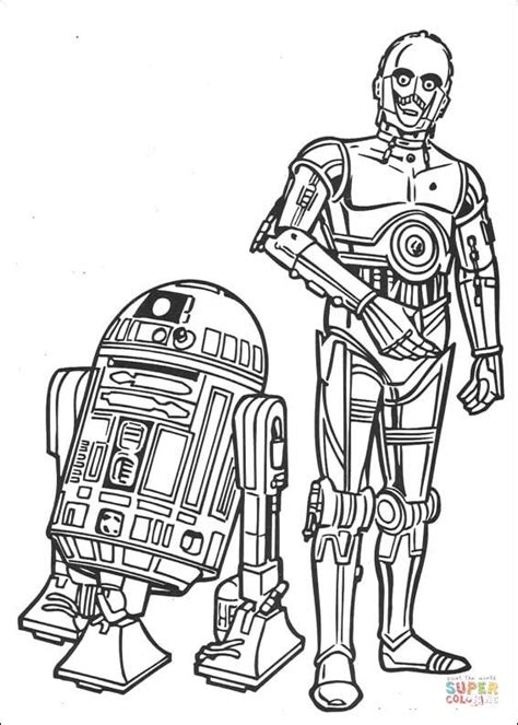 Star wars coloring pages r2d2 #739774 (license: r2d2 and c3po coloring page | Free Printable Coloring Pages