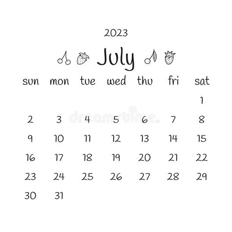 2023 July Calendar Abstract Contemporary Art Vector Desk Screen