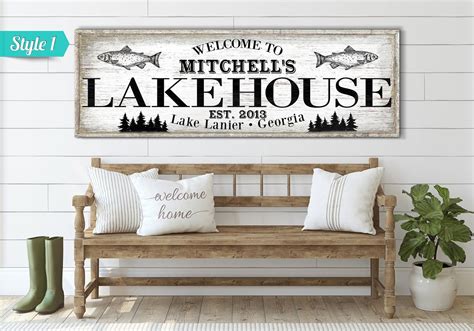 Lake House Decor Lake Life Large Lake House Canvas Wall Art Etsy