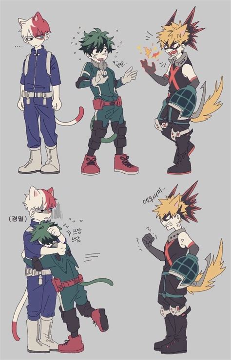 Cat Todoroki Shouto And Cat Midoriya Izuku And Cat Bakugou Katsuki