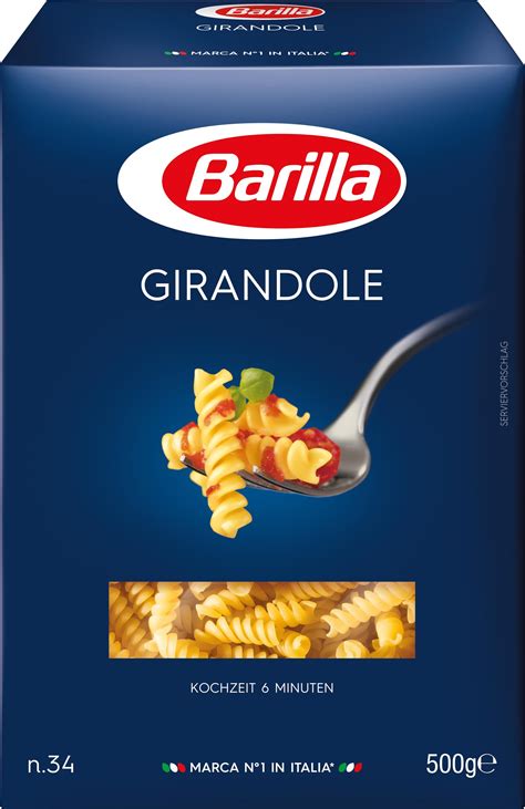 The company's historical archive showcases 141 years of italian history. Barilla Girandole Nr 34 Hartweizen gedrehte Nudeln 3000g ...